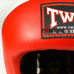 Шлем боксерский Twins из натуральной кожи с открытым подбородком (HGL-8-RD, красный)
