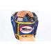 Шлем боксерский с полной защитой кожаный Twins (HGL3-TW4G-BU, сине-желтый)