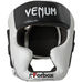 Шолом тренувальний Venum з повним захистом шкіра (BO-5246-BK, чорно-білий)
