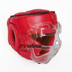 Шлем для единоборств с пластиковой маской Venum (VL-8348-R, красный)
