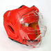 Шлем с пластиковой маской Everlast (PU красный, ZB-5209)