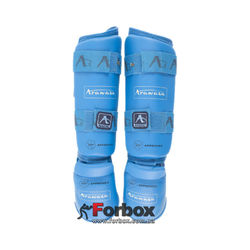Защита голени и стопы Arawaza с аккредитацией WKF (ARZGS-WKF, синие)