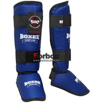 Защита голени и стопы Boxer кожзам (2002-01С, синяя)