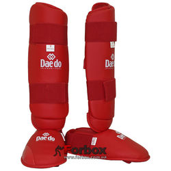Захист гомілки та стопи Daedo для карате (BO-5074-R, червоний)