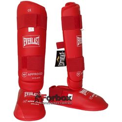 Защита голени и стопы Everlast для каратэ (BO-3958, красная)