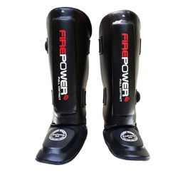 Защита ног голени и стопы FirePower подростковые кожзам (FPSGA1, черная)