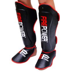 Защита голени и стопы FirePower Black/Red (FPSGA8-BK-R, Черный)