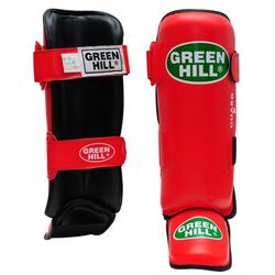 Захист гомілки та стопи Green Hill Guard шкірзам (SIG-0012, червона)