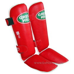Захист гомілки та стопи Green Hill Classic із шкіри (SIC-0019, червона)