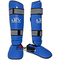 Защита голени и стопы разборная Lev Sport (синяя, ПВХ)