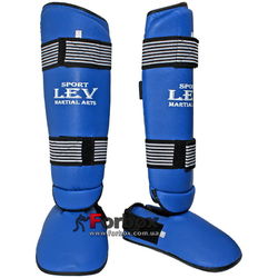 Защита голени и стопы разборная Lev Sport (синяя, ПВХ)