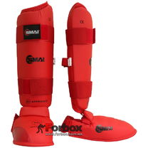 Защита голени и стопы Smai WKF Approved (SMP-102, красная)
