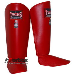 Защита голени и стопы Twins кожа (SGL-2, красная)