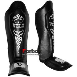 Захист гомілки та стопи Everlast Muay Thai шкіра (ULI-7023, чорний)