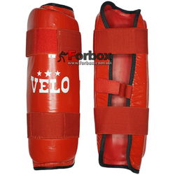Захист гомілки Velo із натуральної шкіри (VL-8105, червоний)