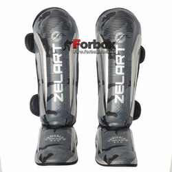 Захист гомілки і стопи Zelart з PU шкіри (BO-2531, сірий камуфляж)