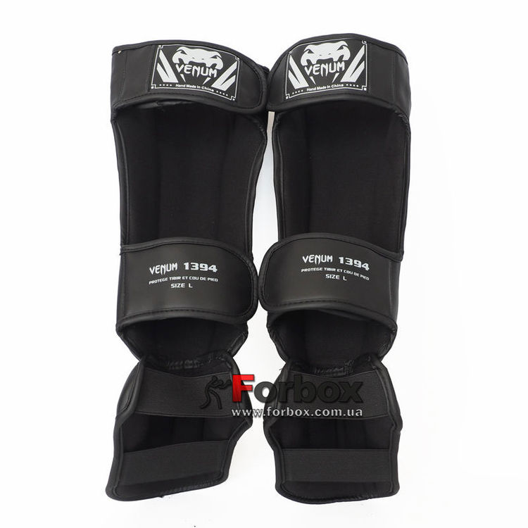 Защита голени и стопы Venum Challenger усиленная (BO-7042-BKW, черно ...