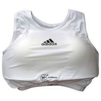 Защита груди adidas женская с лицензией WKF (661.14Z, белая)
