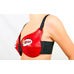 Захист грудей жіноча із натуральної шкіри з литими вставками (CP-RD, червоний)