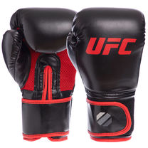 Рукавички боксерські PU на липучці UFC Myau Thai Style (UHK-69673, чорний)