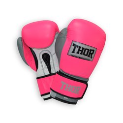 Перчатки боксерские кожа Typhoon THOR (8027-02-Leath-Pink-Grey-W, Розовый)