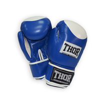 Боксерские перчатки кожаные Competition THOR (500-02-Leath-BLU-WH, Синий)