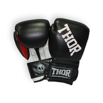 Перчатки для бокса с нат. кожи Ring Star THOR (536-02-Le-BLK-WHT-RD, Черный)