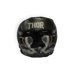 Шлем тренировочный с закрытым подбородком Cobra кожа THOR (727-Leather-BLK, Черный)