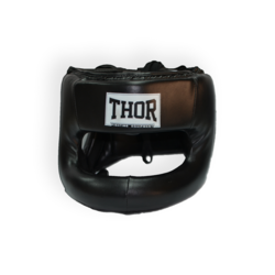 Шлем боксерский с бампером Nose Protection кожзам THOR (707-PU-BLK, Черный)