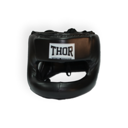 Шолом боксерский з бампером Nose Protection шкірзам THOR (707-PU-BLK, Чорний)