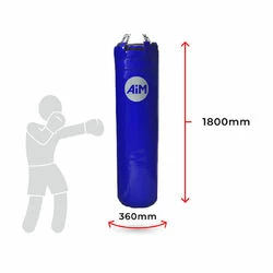 Боксерський мішок AiM STRONG 180 з ПВХ , 180х36 см, 48 кг (11-218-2-1-BL, синій)