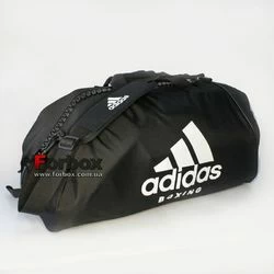 Сумка спортивна трансформер (сумка-рюкзак) Adidas з логотипом BOXING 72см * 34см * 34см (adiACC052B-BKWH-L, чорно-білий)