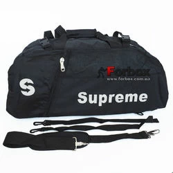 Спортивная сумка-рюкзак 2в1 Supreme  из ткани 60*27*24 см (8191, черная)