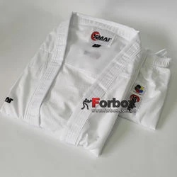 Кімоно для карате SMAI Jin Kumite акредитоване WKF з синіми смугами (AS-034B, біле)