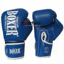 Перчатки боксерские Boxer Элит с увеличенным манжетом кожзам (2124-04К, синие)