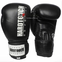 Рукавички боксерські HARD TOUCH натуральна шкіра (BO-7714-BK, чорні)
