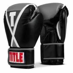 Рукавички для боксу TITLE Classic X-Press Boxing Gloves (TCXPBG-BKGR, Чорно-сірий)