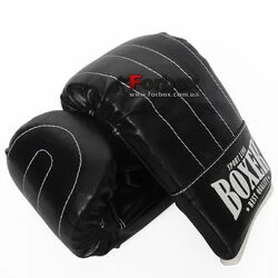 Снарядные перчатки Boxer тренировочные кожзам (2015-01Ч, черные)